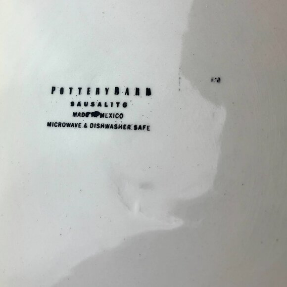 Large 16" Italian Pottery Barn Sappelle Yellow Bowl - Hand-Painted Eggplant - Picture 12 of 13